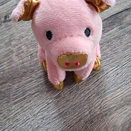 Plüsch schwein rosa gold mit - plüsch,