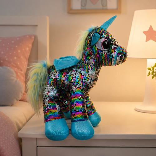 Pailletten plüsch einhorn - pailletten, plüsch-einhorn